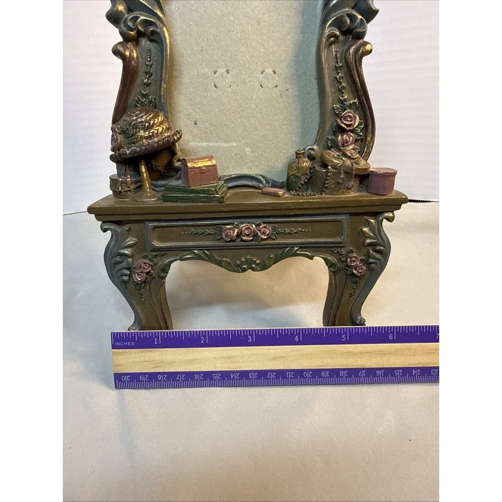 Ornate 3D Resin Vanity Table Picture Frame - Vintage Rococo Shabby Chic Tabletop